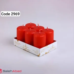 فروش عمده شمع استوانه قرمز 6 عددی