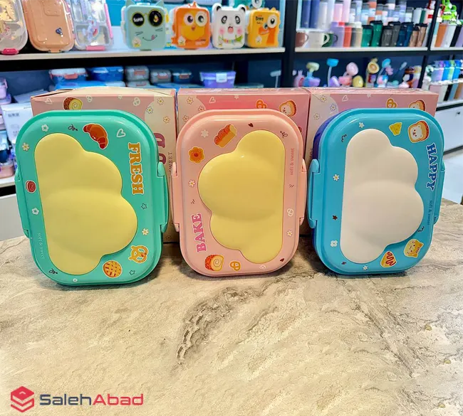 فروش عمده ظرف غذا استیل کودک قاشق دار