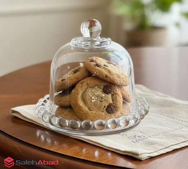 فروش عمده ظرف کوکی شیشه ای مرواریدی