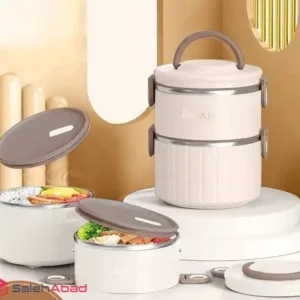 فروش عمده ظرف غذا استیل دو طبقه گرد