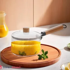 فروش عمده قابلمه پیرکس دسته چوب 3.5 لیتر