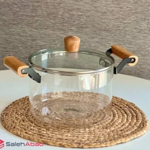 فروش عمده قابلمه پیرکس دسته چوبی