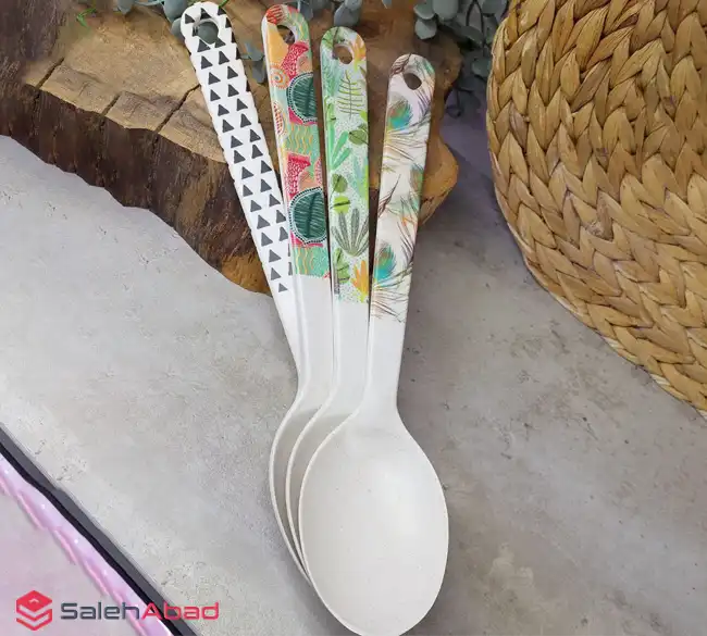 فروش عمده قاشق غذا خوری گیاهی طرح دار