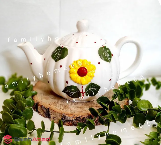 فروش عمده قوری سرامیکی طرح آفتابگردون