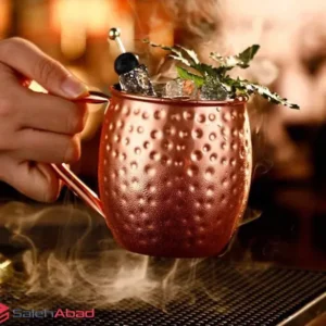 فروش عمده لیوان استیل رزگلد دسته دار