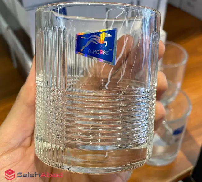 فروش عمده نیم لیوان شیشه ای خط دار