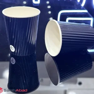 فروش عمده لیوان کاغذی مدل کرکره ای مشکی