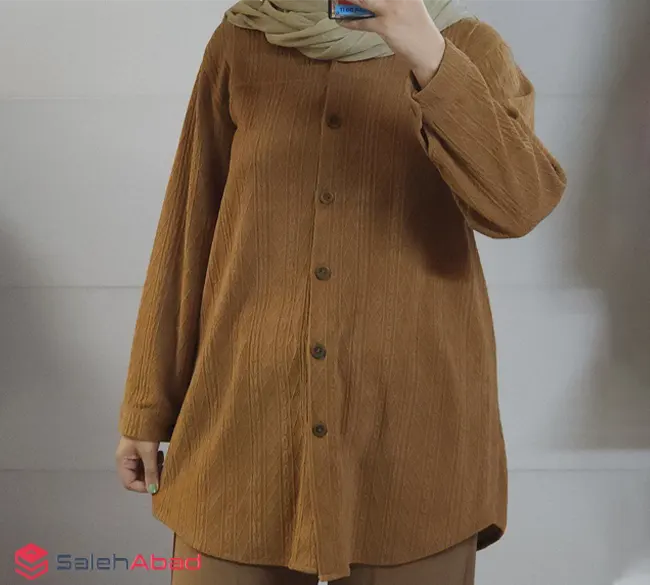 فروش عمده مانتو مخمل دکمه دار پاییزه