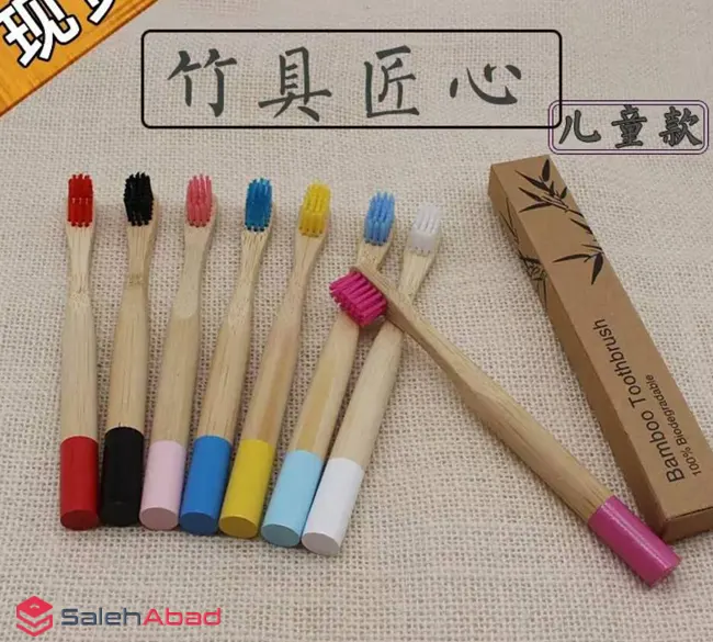 فروش عمده مسواک چوب بامبو رنگی