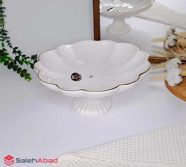فروش عمده میوه خوری سرامیکی لبه دالبری پایه دار