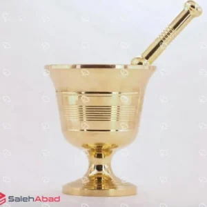 فروش عمده هاون زعفران برنجی پایه دار
