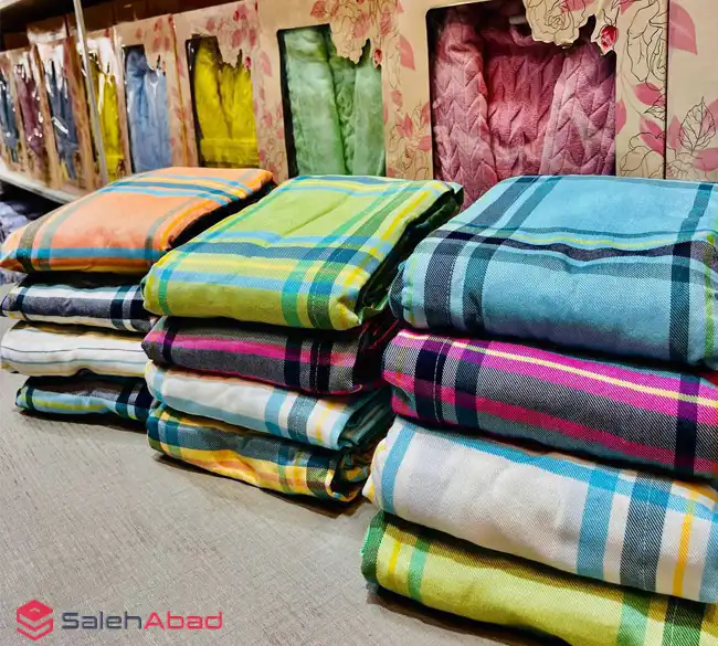فروش عمده حوله تن پوش چهارخونه رنگی