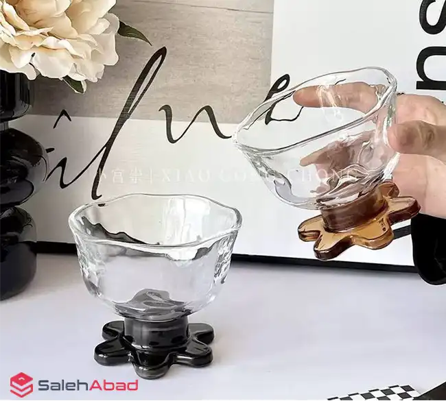 فروش عمده بستنی خوری شیشه ای پایه رنگی
