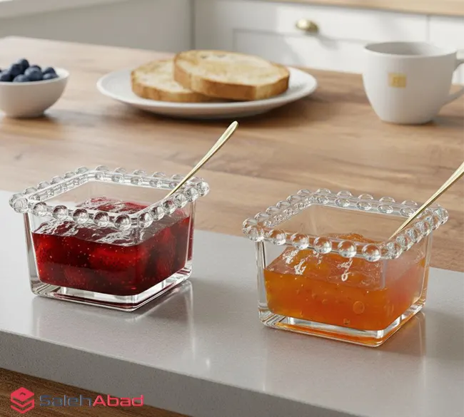 فروش عمده پیاله شیشه ای مربع مرواریدی