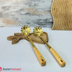 فروش عمده کفگیر ماکارونی دسته چوبی