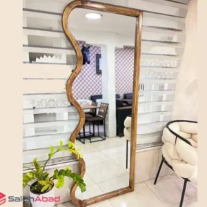فروش عمده آینه قدی چوبی دفرمه مدل موج