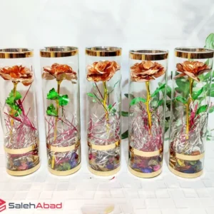 فروش عمده شیشه استوانه گل رز فلزی