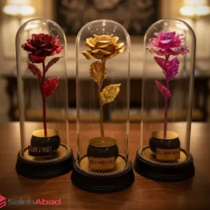فروش عمده حباب شیشه فلکسی گل رز مصنوعی