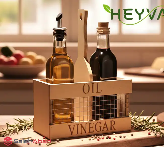 فروش عمده جا بطری روغن دسته دار چوبی