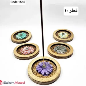 فروش عمده جاعودی گرد چوبی طرح گلدار