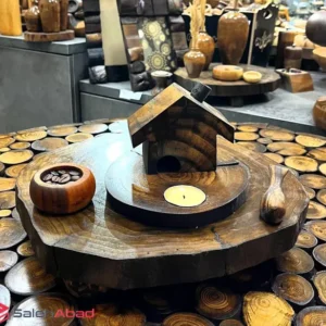 فروش عمده جاشمعی و جاعودی چوبی طرح کلبه
