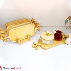 فروش عمده رولت خوری چوبی مستطیل طرح برگ