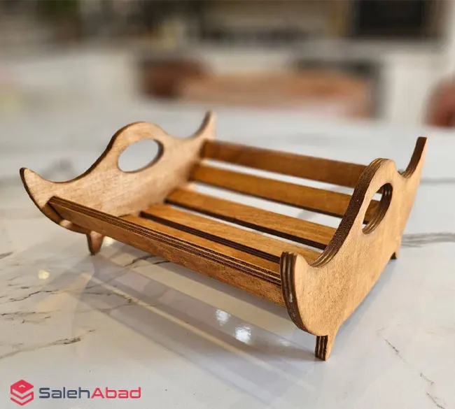 فروش عمده سبد میوه خوری چوبی مدل گهواره