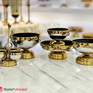 فروش عمده ست پذیرایی طرح لیلیوم 5 تکه