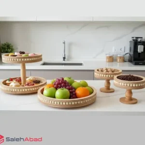 فروش عمده ست پذیرایی چوبی گرد مهره دار