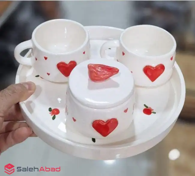 فروش عمد چای خوری دونفره سرامیکی قلبی