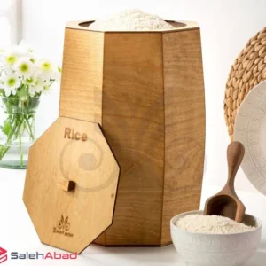 فروش عمده سطل برنج چوبی 8 ضلعی 18 کیلویی