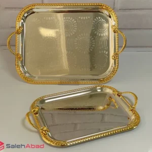 فروش عمده سینی استیل مستطیل دو عددی