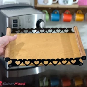 فروش عمده سینی دور فلزی مستطیل طرح قلبی