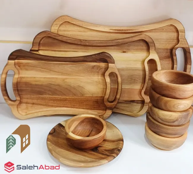 فروش عمده سینی تخت دسته دار چوبی 3 سایز