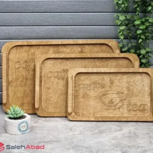 فروش عمده سینی چوبی طرح کافی 3 سایز