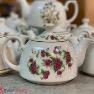فروش عمده قوری چینی طرح گلسرخی آنجل