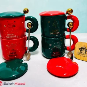 فروش عمده ماگ سرامیکی قاشق دار طرح کریسمسی