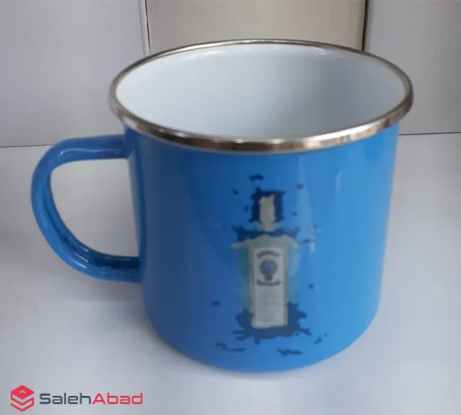 فروش عمده ماگ لعابی فلزی طرح دار