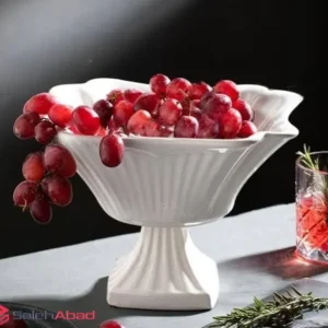 فروش عمده ظرف میوه خوری سفید پایه دار