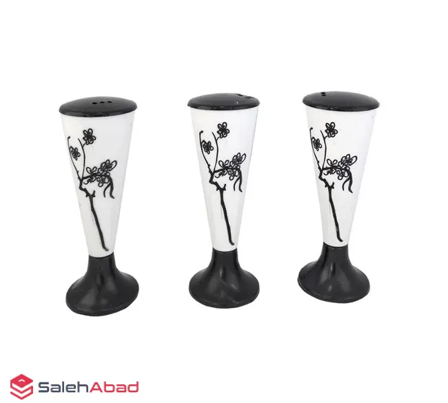 فروش عمده نمکدان پلاستیکی پایه دار 3 عددی