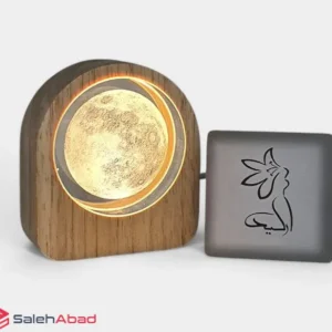 فروش عمده گوی کریستال پایه چوبی طرح ماه