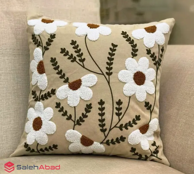 فروش عمده کاور کوسن مربع طرح گلدوزی