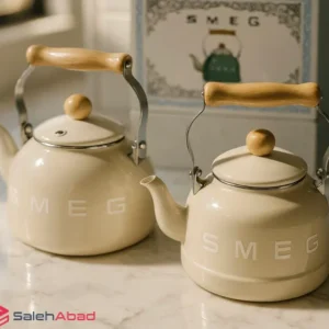 فروش عمده کتری لعابی دسته چوبی SMEG