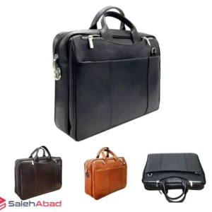 فروش عمده کیف اداری دستی چرم گاو زیپ دار