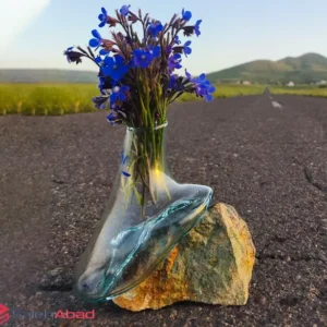 فروش عمده گلدان شیشه ای با پایه سنگ معدن