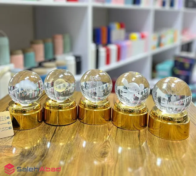 فروش عمده گوی کریستال چرخشی طرح دار