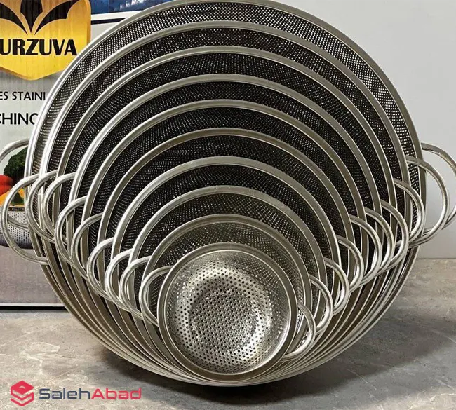 فروش عمده آبکش استیل پانچ 10 تکه BURZUVA