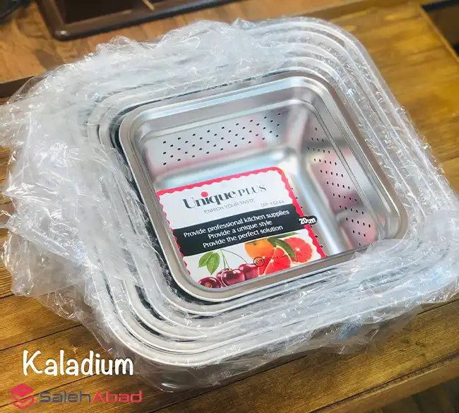 فروش عمده سرویس آبکش استیل مربع 6 پارچه