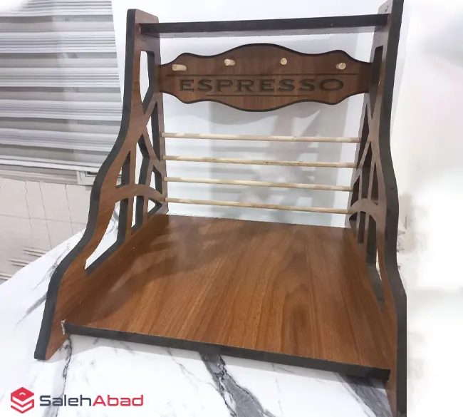 فروش عمده استند چوبی کافی بار طرح ESPRESSO