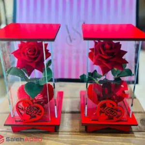 فروش عمده باکس شیشه ای گل رز مصنوعی